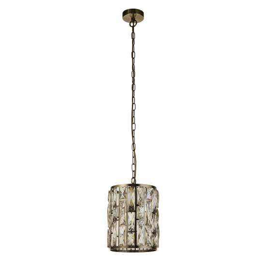 Sospensione Classico Gioiello Acciaio Ottone Vetro 1 Luce E27 6581-1AB