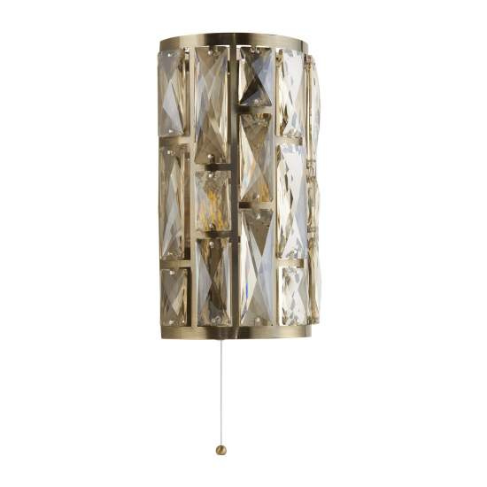 Applique Classica Gioiello Acciaio Ottone Vetro 2 Luci E14 6582-2AB