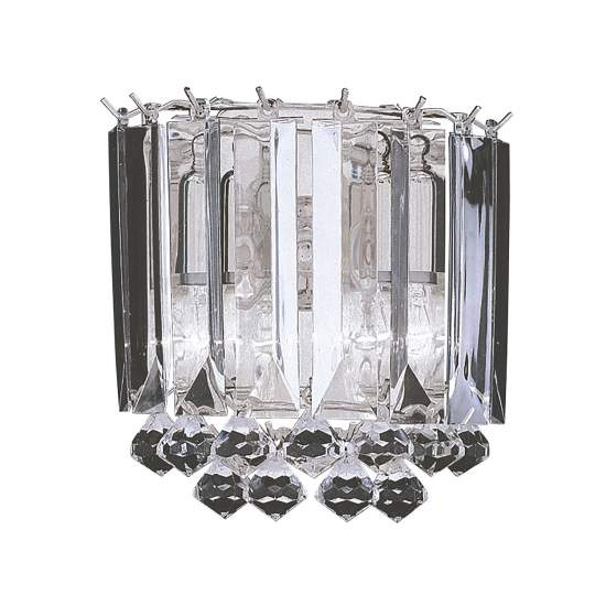 Applique Classica Sigma Acciaio Cromo Policarbonato Trasparente 2 Luci E14 6711-2CC