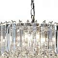 Sospensione Classico Sigma Acciaio Cromo Policarbonato Trasparente 4 Luci E14 | Lampadari e Sospensioni | Luce Art Shop Sospensione Classico Sigma Acciaio Cromo Policarbonato Trasparente 4 Luci E14 | SearchLight