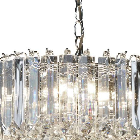 Sospensione Classico Sigma Acciaio Cromo Policarbonato Trasparente 4 Luci E14 | Lampadari e Sospensioni | Luce Art Shop Sospensione Classico Sigma Acciaio Cromo Policarbonato Trasparente 4 Luci E14 | SearchLight