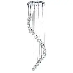 Lampadario Classico Ice Cube Acciaio Cromo Vetro Trasparente Led 3,2W 3000K