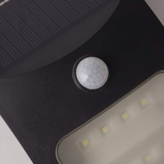Applique Moderna Solare Policarbonato Nero Bianco Led 1,8W 3000K 67420BK-PIR