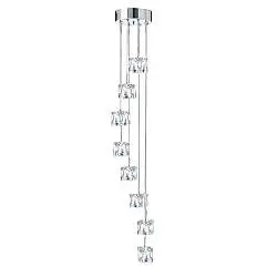 Lampadario Contemporaneo Ice Cube Acciaio Cromo Vetro Trasp Led 4875W 3000K