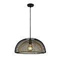 Sospensione Industrial-Nordico Favo Acciaio Nero Oro 1 Luce E27 6841BGO