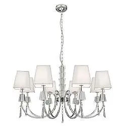 Lampadario Contemporaneo Portico Acciaio Cromo Vetro 8 Luci G9