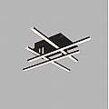 Plafoniera Moderno Matrice Acciaio Nero Policarbonato Bianco Led 19,3W 3000K 694-4BK
