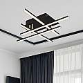 Plafoniera Moderno Matrice Acciaio Nero Policarbonato Bianco Led 19,3W 3000K 694-4BK