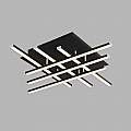 Plafoniera Moderno Matrice Acciaio Nero Policarbonato Bianco Led 23W 3000K 696-6BK
