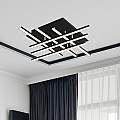 Plafoniera Moderno Matrice Acciaio Nero Policarbonato Bianco Led 23W 3000K 696-6BK