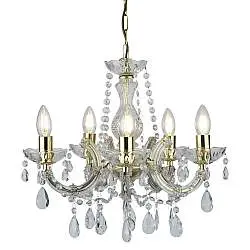 Lampadario Classico Marie Therese Acciaio Adjustable Cristallo 5 Luci E14