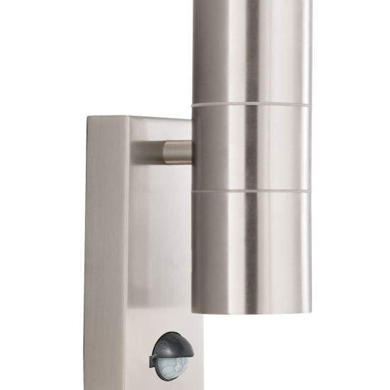 Applique Moderna Metro Acciaio Cromo Vetro 2 Luci Gu10 7008-2SS-LED