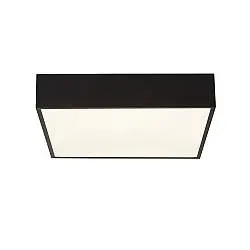 Plafoniera Contemporanea Zeus Alluminio Nero Policarbonato Bianco Led 16W 3000K