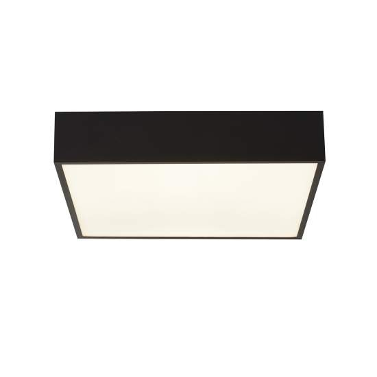 Plafoniera Contemporanea Zeus Alluminio Nero Policarbonato Bianco Led 16W 3000K 72370BK