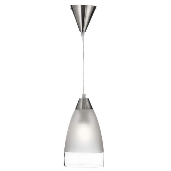 Sospensione Contemporanea Ankara Acciaio Argento Vetro 1 Luce E27 7702