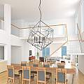 Lampadario Contemporaneo Cubo Acciaio Cromo 5 Luci E14 7865-5CC