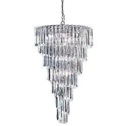 Lampadario Contemporaneo Sigma Acciaio Cromo Policarbonato 9 Luci E14