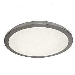 Plafoniera Contemporanea Scilly Policarbonato Cromo Bianco Led 17,5W 4000K