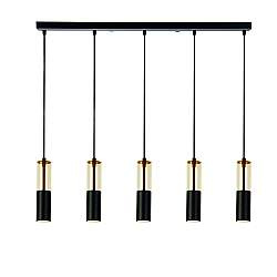 Lampadario Moderno Merrygold Acciaio Nero Ambra 5 Luci Gu10 Lampadario Moderno Merrygold Acciaio Nero Ambra 5 Luci Gu10