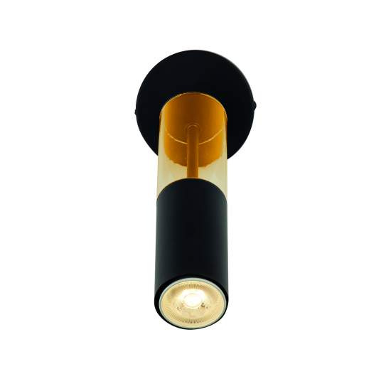 Applique Moderna Merrygold Acciaio Nero Ambra 1 Luce Gu10 82122-1BK