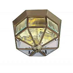 Plafoniera Contemporanea Pisa Iii Ottone Vetro 1 Luce E14