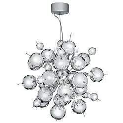 Lampadario Contemporaneo Molecola Acciaio Cromo 12 Luci G4 1,5X12W