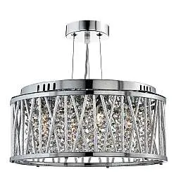 Lampadario Contemporaneo Elisa Acciaio Cromo Vetro 3 Luci G9
