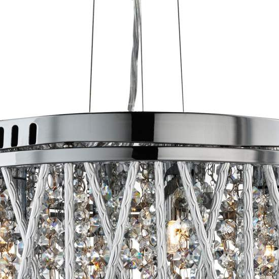 Lampadario Contemporaneo Elisa Acciaio Cromo Vetro 3 Luci G9 8333-3CC