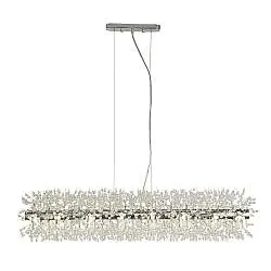 Lampadario Contemporaneo Sprazzo Sole Acciaio Cromo Vetro Trasparente 16 Luci G9