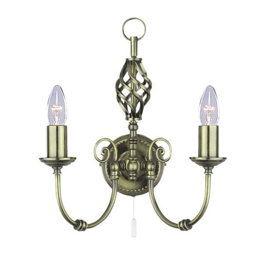 Applique Industrial-Nordico Zanzibar Acciaio Ottone 2 Luci E14 8392-2