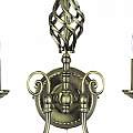 Applique Industrial-Nordico Zanzibar Acciaio Ottone 2 Luci E14 8392-2