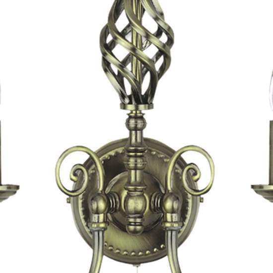 Applique Industrial-Nordico Zanzibar Acciaio Ottone 2 Luci E14 8392-2