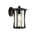 Applique Rustico-Country Pagoda Alluminio Nero Vetro Trasparente 1 Luce E27 8477BK