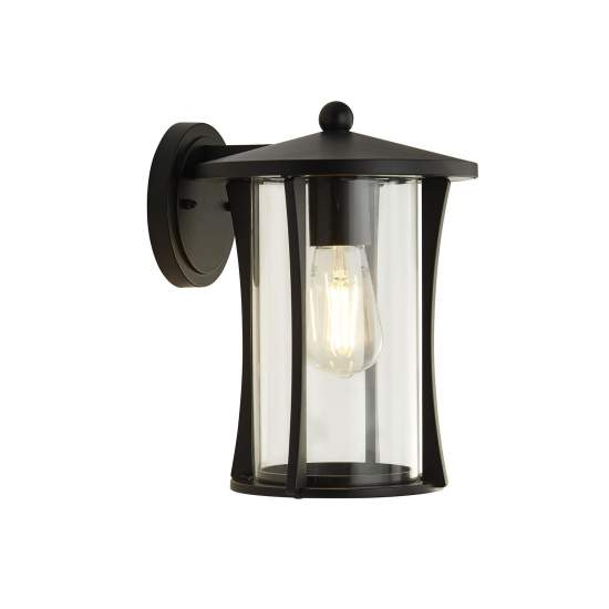 Applique Rustico-Country Pagoda Alluminio Nero Vetro Trasparente 1 Luce E27 8477BK