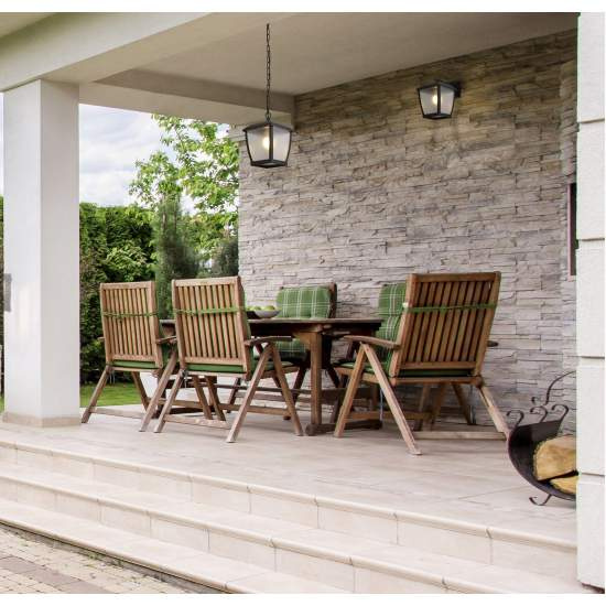 Applique Rustico-Country Pagoda Alluminio Nero Vetro Trasparente 1 Luce E27 8477BK