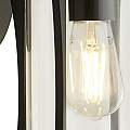 Applique Rustico-Country Pagoda Alluminio Nero Vetro Trasparente 1 Luce E27 8477BK