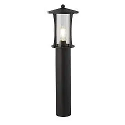 Lampione Rustico-Country Pagoda Alluminio Nero Vetro Trasparente 1 Luce E27