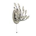 Applique Contemporanea Pavone Acciaio Cromo Vetro Trasparente 2 Luci G9 86012-2CC