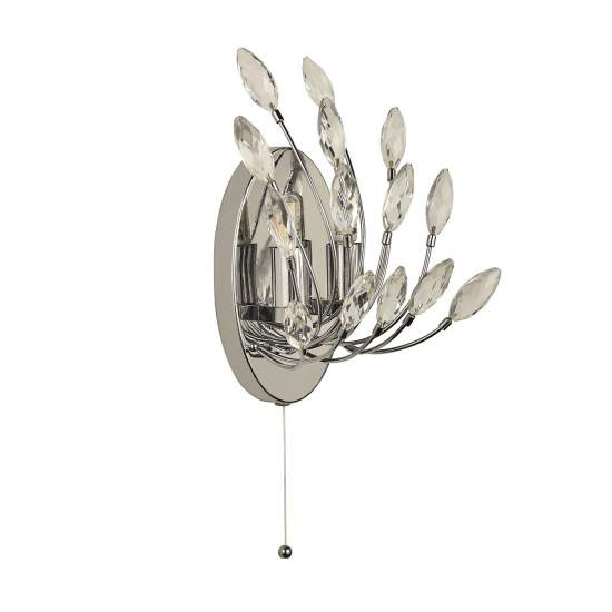 Applique Contemporanea Pavone Acciaio Cromo Vetro Trasparente 2 Luci G9 86012-2CC