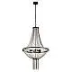 Lampadario Contemporaneo Baguette Acciaio Nero Policarbonato Ottone 5 Luci E14
