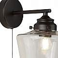 Applique Contemporanea School House Acciaio Nero Vetro Trasparente 1 Luce E27 8708-1BK