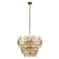 Lampadario Contemporaneo Wagon Wheel Acciaio Bronzo Vetro 9 Luci G9 88210-9BZ