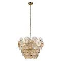 Lampadario Contemporaneo Wagon Wheel Acciaio Bronzo Vetro 9 Luci G9 88210-9BZ