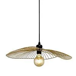 Sospensione Industrial-Nordico Onda Acciaio Nero Oro 1 Luce E27