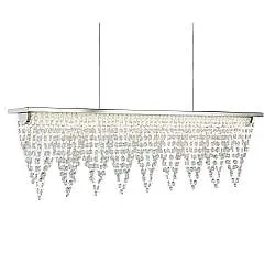 Lampadario Contemporaneo Drape Acciaio Cromo Vetro Trasparente Led 21W 4000K