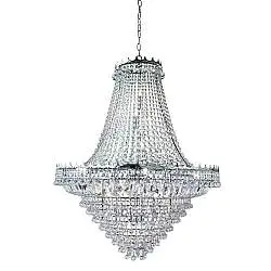 Lampadario Classico Versailles Acciaio Cromo Vetro 19 Luci E14