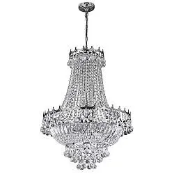 Lampadario Classico Versailles Acciaio Cromo Cristallo 9 Luci E14