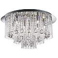 Plafoniera Classica Beatrice Acciaio Cromo Vetro Grigio 8 Luci G9 9198-8CC