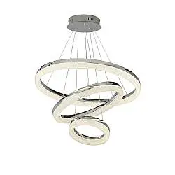 Lampadario Moderno Circle Acciaio Grigio Policarbonato Trasparente Led 43 4000K
