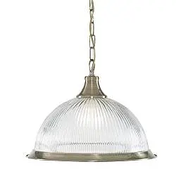 Sospensione Contemporanea Americano Acciaio Ottone Vetro 1 Luce E27